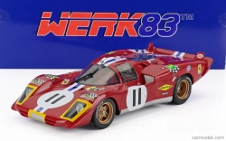 Werk83 Ferrari 512s 5.0l V12 Long Tail Team N.a.r.t.h. North American Racing N 11 4th 24h Le Mans 1970 Ronnie Bucknum - Sam Posey 1:18 Red