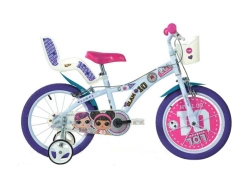 DINO Bikes - Detský bicykel 16" LOL Surprise so sedadlom pre bábiku a košíkom