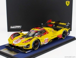 Looksmart Ferrari 499p 3.0l Turbo V6 Team Af Corse N  83 24h Le Mans 2024 Robert Kubica - Robert Shwartzman - Yifei Ye 1:18 Žlutá Červená