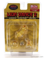 Americká dioráma Sada figúrok 4x Lion Dance 2 1:64 Žltá