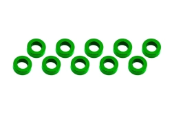 3x6x2mm hliníkové podložky zelené, 10 ks