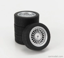 Kk-scale Accessories 4x  Wheels And Rims Set 18' For Bmw 3-series Alpina B6 3.5 (e30) 1988 1:18 Black