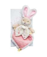 Doudou Darčeková sada – Hračka ružový kamarát králik 24 cm – poškodený obal