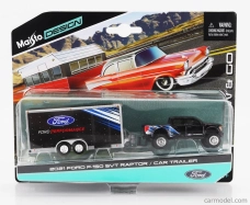 Maisto Ford usa F-150 Svt Raptor Pick-up With Car Transporter Trailer 2021 1:64 Black