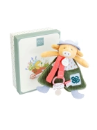 Doudou Dárková sada Plyšová kravička Aneth s úchytem na dudlík 19 cm