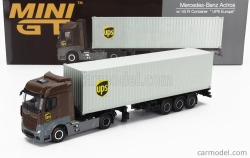 Mini-gt Mercedes Benz Actros 2 Gigaspace 1851 Blue Efficient Power Truck Lhd Ups Container 40' 2016 1:64 Brown Grey