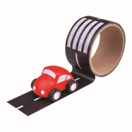 Bigjigs Toys Cestička z lepiacej pásky s autíčkom
