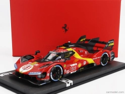 Bbr-models Ferrari 499p 3.0l Turbo V6 Team Ferrari Af Corse N 51 Winner 24h Le Mans 2023 Alessandro Pier Guidi - James Calado - Antonio Giovinazzi - Con Vetrina - With Showcase 1:18 Červená Žlutá Černá