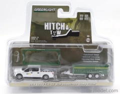 Greenlight Ford usa F-150 Pick-up 2018 With Small Cargo Ups Trailer 1:64 Bílá Zelená