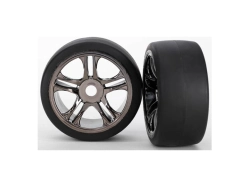 Traxxas koleso, disk Split-Spoke čierny chróm, pneu slick S1 (2) (predné)