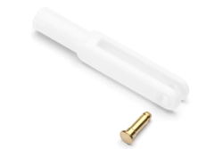2124W Vidlička plast, l=44 mm, šířka drážky 3, čep pr.2,5, M3 Bílá 2ks