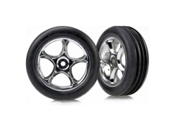 Traxxas koleso 2.2", disk Tracer strieborný, pneu Ribbed (2)