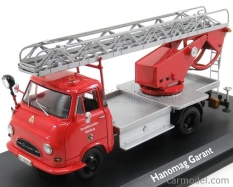 Schuco Hanomag Garant Fire Engine With Scala - Fw Drehleiter 1:43 Červená Stříbrná