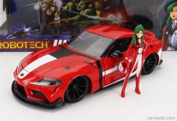 Jada Toyota Supra With Miriya Sterling Figure Robotech 2020 1:24 Červená Bílá