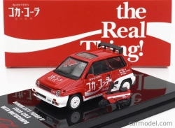 Drobné hračky Honda City Turbo Ii Coca-cola The Real Thing 1981 s Motocompo - Motocykel 1:64 Červená biela