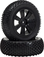 VTEC Kamikaze 4WD predné, nalepené gumy na čiernych diskoch - 1/10 Buggy J-zmes