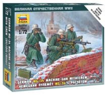 Zvezda figurky Ger. Machine-gun with Crew (Winter Uniform) (1:72)