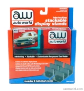 Autoworld Accessories 6x Interlocking Stackable Display Stands 1:64 Black