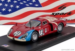 Spark-model Alfa romeo T33.2 Team Autodelta Spa N 23 24h Daytona 1968 Mario Andretti - Lucien Bianchi 1:43 Červená Modrá