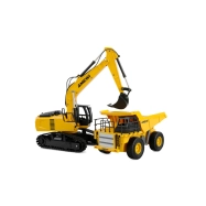Sada 2 v 1 RC sklápač dumper a RC pásový bager, 9 kanálov, RTR v mierke 1:24