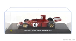 ROZBALENÉ – Edicola Ferrari F1 312 B3 N 4, sezóna 1973, Arturo Merzario – s vitrínou – 1:24, červená