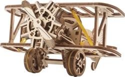 Ugears 3D dřevěná mechanická skládačka Mini dvojplošník
