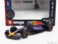Bburago Red bull F1  Rb19 Team Oracle Red Bull Racing N 11 3rd Las Vegas Usa Gp 2023 Sergio Perez 1:43 Fialová Žlutá Červená