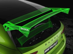Čiré náhradní křídlo pro ŠKODA Fabia RS Rally2 1/10, extra tvrdé 1,5 mm
