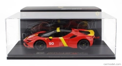Bburago Ferrari Sf90 Stradale Hybrid 1000hp N 50 24h Le Mans Livery - Con Vetrina - With Showcase - Exclusive Carmodel 1:18 Červená Žlutá