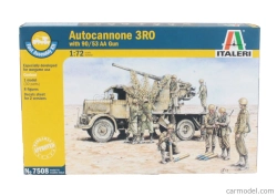 Italeri Truck Autocannone 2-assi 3ro With 90/53 Aa Military Gun 1:72 /