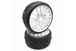 PMT 1/8 GT RALLY 18 "Hard" zmes - lepené, biele disky Q7, 2 ks.