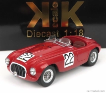 Kk-scale Ferrari 166mm Barchetta 2.0l V12 Spider Team Peter Mitchell-thomson N 22 Winner 24h Le Mans 1949 L.chinetti - L.selsdson 1:18 Red