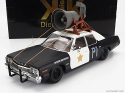 Dodge Monaco Bluesmobile 1974 v mierke kk - Look-a-like - S klaksónom na streche 1:18 Black White