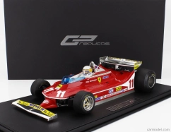 Gp-repliky Ferrari F1 312t4 N 11 Majster sveta Pole Position a víťaz Monaco Gp (s figúrkou pilota) 1979 Jody Scheckter 1:12 červená