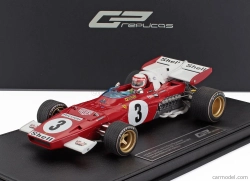 Repliky Ferrari F1 312b2 N 3 3. holandský Zandvoort Gp (s figúrkou pilota) 1971 Clay Regazzoni - Con Vetrina - s vitrínou 1:18 červená biela