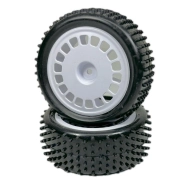 Absima buggy pneu Mini Pin včetně disku 1:10 přední, bílé, 2ks