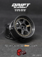 ROZBALENÉ – Disky DS Racing Drift Element 6 Spoke, trojité čierne so zlatými nitmi, 2 ks