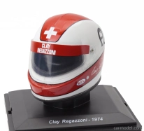 Edicola Helma F1 Casco Helma Clay Regazzoni 312 B3 Team Ferrari Sezóna 1974 1:5 Biela červená