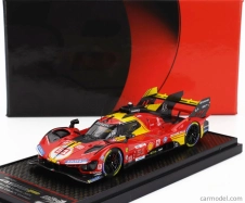 Bbr-models Ferrari 499p 3.0l Turbo V6 Team Ferrari Af Corse N 51 3. 24h Le Mans 2024 Alessandro Pier Guidi - James Calado - Antonio Giovinazzi 1:43 Červená Žltá Čierna