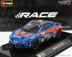 Bburago Renault A110 N 76 Cup 2020 1:43 Modrá Oranžová