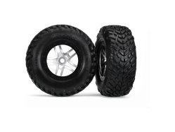 Traxxas koleso 2.2/3.0", disk SCT Split-Spoke strieborno-čierny, pneu SCT S1 (2)