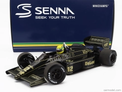 Minichamps Lotus F1 98t Renault Turbo N 12 Sezóna Špinavá verzia 1986 Ayrton Senna 1:18 Čierne zlato