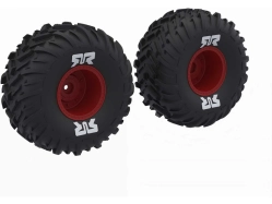 Kolesá Arrma s pneumatikami dBoots Cut Chevron, červený disk (2)