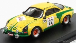 Trofeu Renault A110 Alpine N 22 Rally Ypres 1976 F.roothaert - E.nijs 1:43 Žltozelená