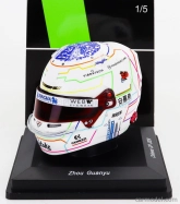 Spark-model Bell helmet Casco Helmet F1 Guanyu Zhou Team Stake Kick Sauber N 24 China Gp 2024 1:5 Bílá