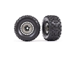Kolesá Traxxas 3,8", pneumatiky Sledgehammer, čierny disk so sivým krytom (2)
