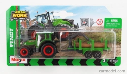 Maisto Fendt 209 Vario Tractor With Trailer 2022 1:64 Zelená