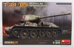 Miniart Kampfpanzer T-34/85 Vojenský tank Jar 1944 1:35 /