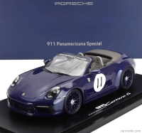 Spark-model Porsche 911 992 Carrera S Cabriolet Open N 11 2024 - La Carrera Panamericana 1952 - Con Vetrina - S vitrínou 1:18 Blue