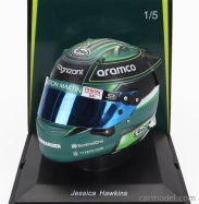 Spark-model Bell helmet F1  Casco Helmet Aston Martin Amr23 Team Aramco Cognizant N 0 F1 Test 2023 Jessica Hawkins 1:5 Zelená
